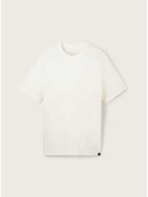 Tom Tailor Relaxed structured t-shirt wool white | Freewear