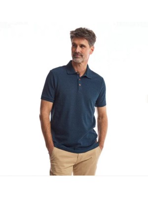 Twinlife Knitted polo jacquard donker blauw | Freewear Knitted polo jacquard - www.freewear.nl - Freewear