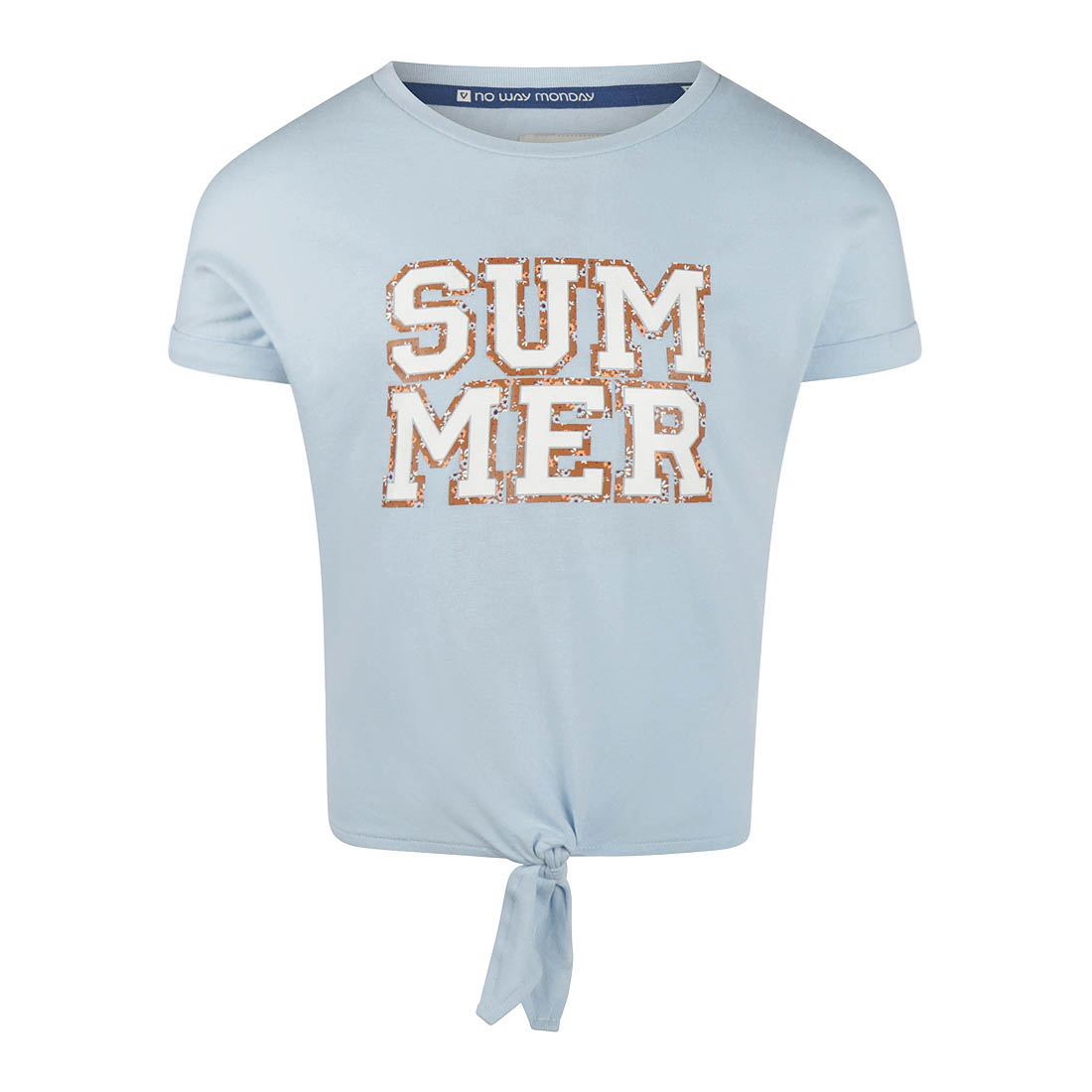 No Way Monday - Meisjes Shirt - Light Blue - Maat 116