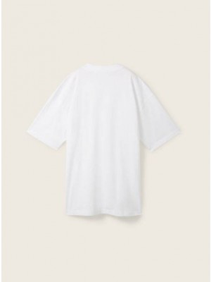 Tom Tailor Oversized printed t-shirt wit | Freewear Oversized printed t-shirt - www.freewear.nl - Freewear