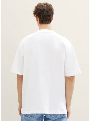 Tom Tailor Oversized printed t-shirt wit | Freewear Oversized printed t-shirt - www.freewear.nl - Freewear