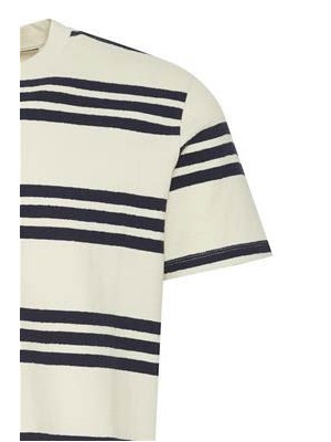 Casual Friday CFThor structured striped shirt white asparagus | Freewear CFThor structured striped shirt - www.freewear.nl - Freewear