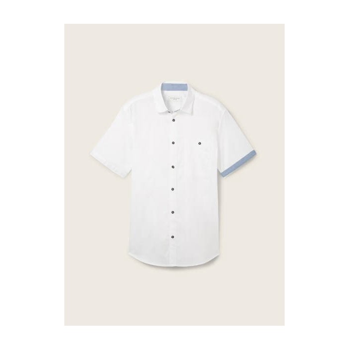 Tom Tailor Washed oxford shirt white | Freewear Washed oxford shirt - www.freewear.nl - Freewear
