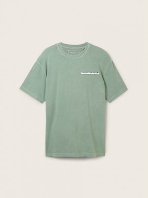Tom Tailor Relaxed washed  t-shirt bleeched green | Freewear Relaxed washed  t-shirt - www.freewear.nl - Freewear