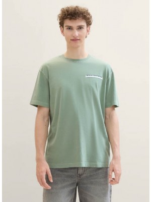 Tom Tailor Relaxed washed  t-shirt bleeched green | Freewear Relaxed washed  t-shirt - www.freewear.nl - Freewear