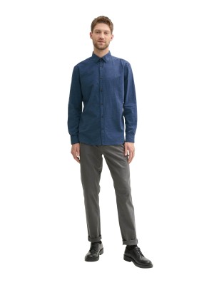 Tom Tailor Structured Shirt navy dark | Freewear Structured Shirt - www.freewear.nl - Freewear