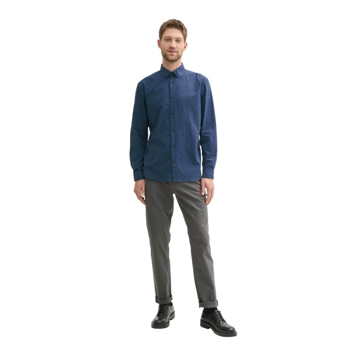 Tom Tailor Structured Shirt navy dark | Freewear Structured Shirt - www.freewear.nl - Freewear