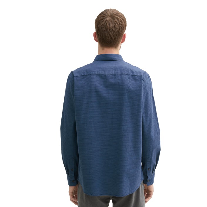Tom Tailor Structured Shirt navy dark | Freewear Structured Shirt - www.freewear.nl - Freewear