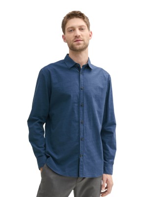 Tom Tailor Structured Shirt navy dark | Freewear Structured Shirt - www.freewear.nl - Freewear