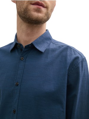 Tom Tailor Structured Shirt navy dark | Freewear Structured Shirt - www.freewear.nl - Freewear