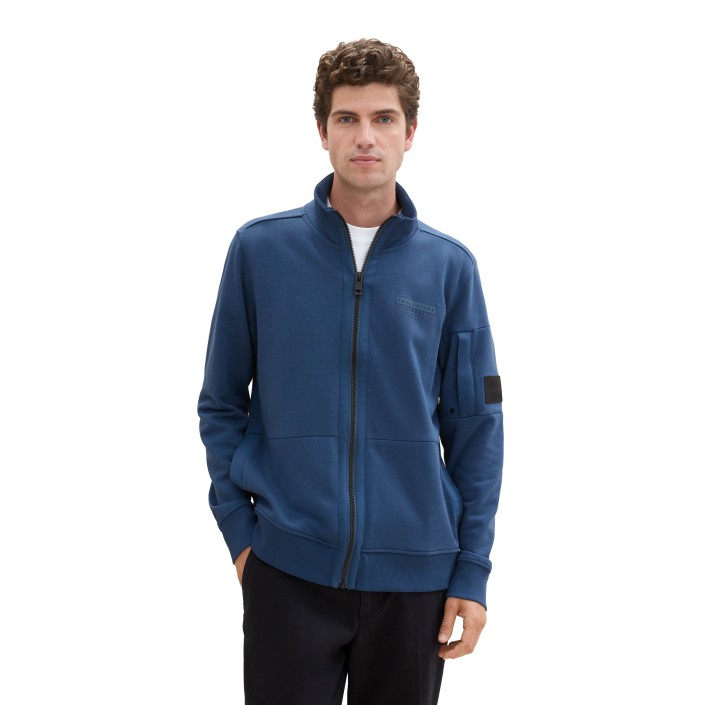 Tom Tailor Stand up Jacket print nighttime blue | Freewear Stand up Jacket print - www.freewear.nl - Freewear