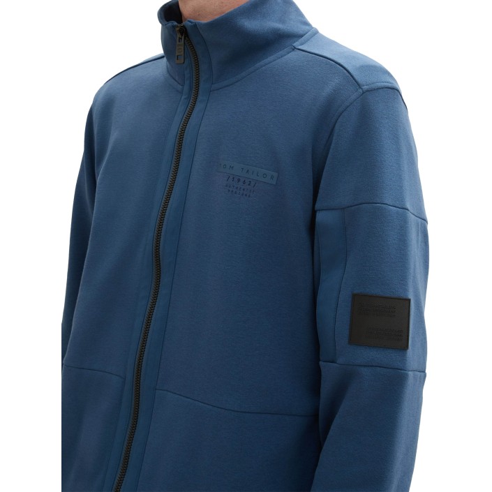 Tom Tailor Stand up Jacket print nighttime blue | Freewear Stand up Jacket print - www.freewear.nl - Freewear