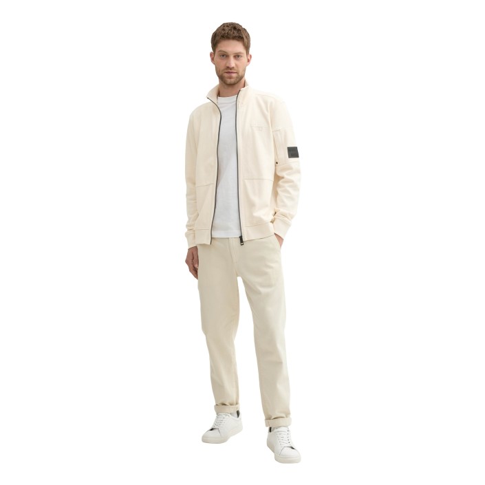 Tom Tailor Stand up Jacket print smooth light sand | Freewear Stand up Jacket print - www.freewear.nl - Freewear