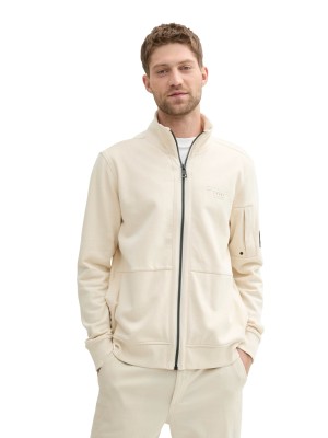 Tom Tailor Stand up Jacket print smooth light sand | Freewear Stand up Jacket print - www.freewear.nl - Freewear