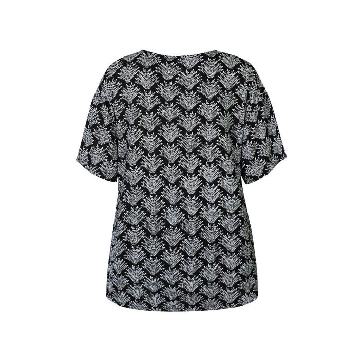 Ze-Ze Blouse Relly l/s print zwart | Freewear Blouse Relly l/s print - www.freewear.nl - Freewear