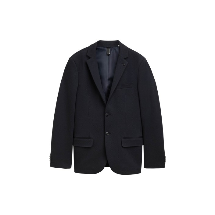 Tom Tailor Structure Blazer sky captain blue | Freewear Structure Blazer - www.freewear.nl - Freewear