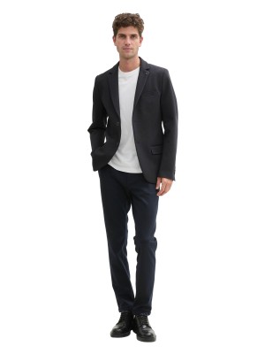 Tom Tailor Structure Blazer sky captain blue | Freewear Structure Blazer - www.freewear.nl - Freewear