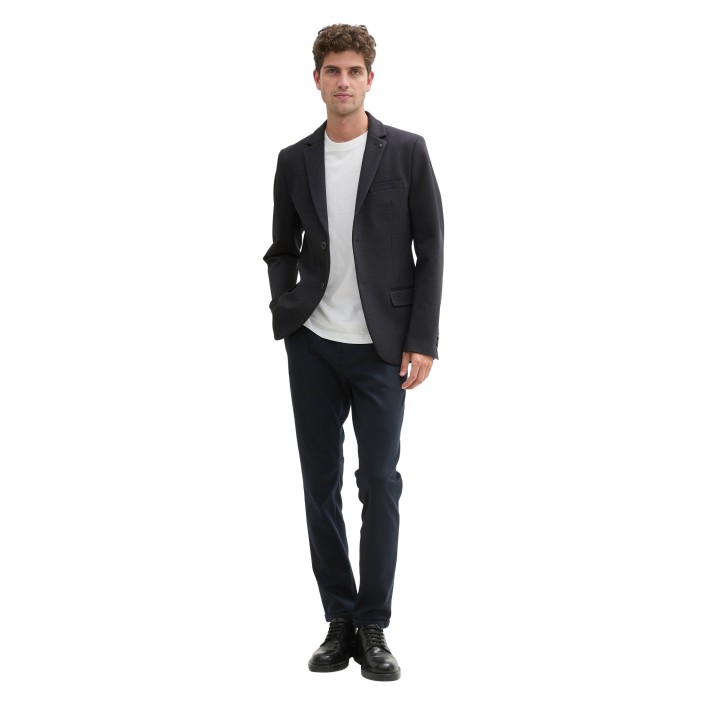 Tom Tailor Structure Blazer sky captain blue | Freewear Structure Blazer - www.freewear.nl - Freewear