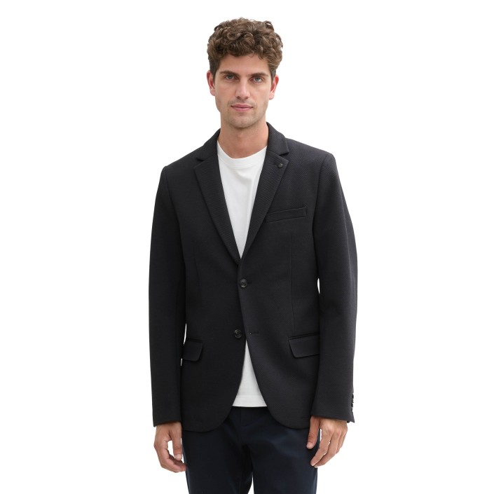 Tom Tailor Structure Blazer sky captain blue | Freewear Structure Blazer - www.freewear.nl - Freewear