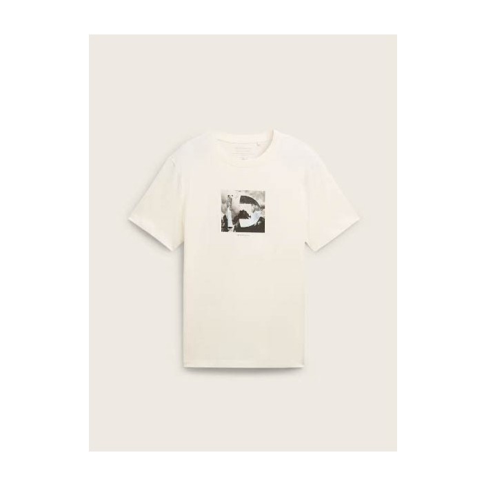 Tom Tailor T-shirt photoprint wool white | Freewear T-shirt photoprint - www.freewear.nl - Freewear
