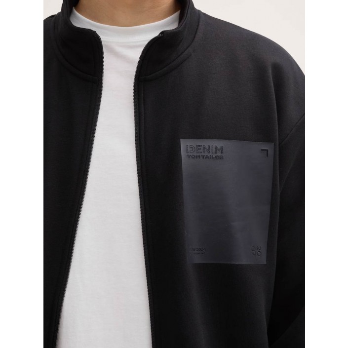 Tom Tailor Collar Zipper Jacket zwart | Freewear Collar Zipper Jacket - www.freewear.nl - Freewear