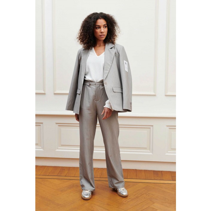 Lofty Manner Trouser Nienke grey/white | Freewear Trouser Nienke - www.freewear.nl - Freewear