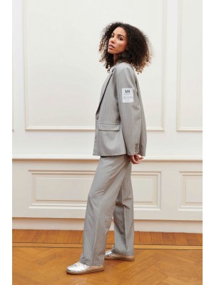 Lofty Manner Trouser Nienke grey/white | Freewear Trouser Nienke - www.freewear.nl - Freewear