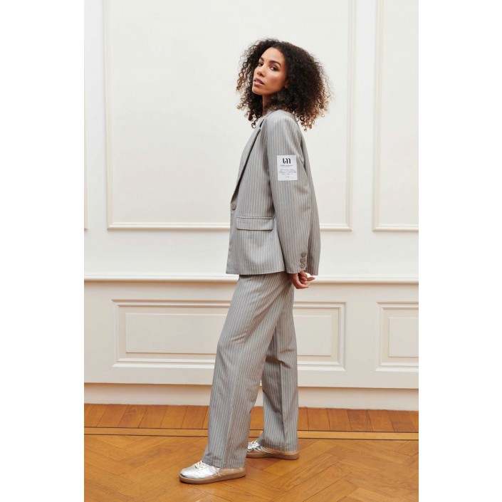 Lofty Manner Trouser Nienke grey/white | Freewear Trouser Nienke - www.freewear.nl - Freewear