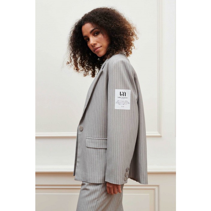 Lofty Manner Blazer Liset grijs/wit | Freewear Blazer Liset - www.freewear.nl - Freewear
