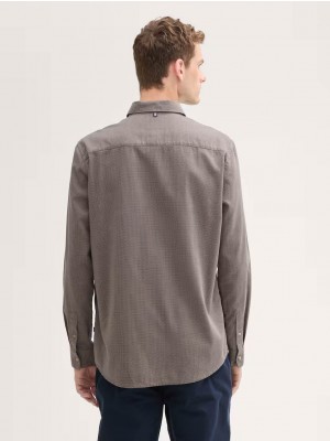 Tom Tailor Structured Shirt parasol brown | Freewear Structured Shirt - www.freewear.nl - Freewear