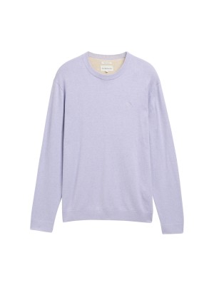 Tom Tailor Basic Crewneck knit grey lavender melange | Freewear Basic Crewneck knit - www.freewear.nl - Freewear