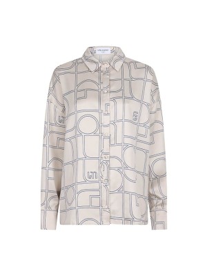 Lofty Manner Blouse Sadira Monogram print | Freewear Blouse Sadira - www.freewear.nl - Freewear