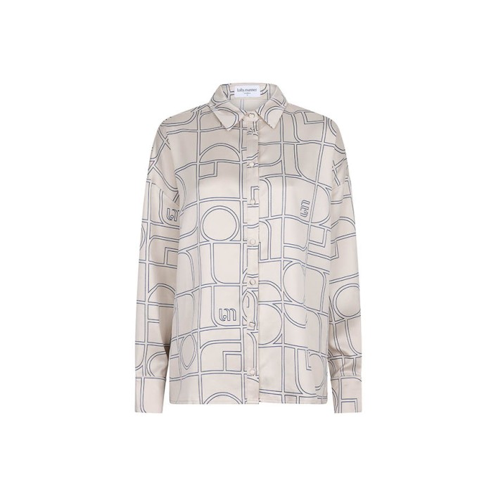Lofty Manner Blouse Sadira Monogram print | Freewear Blouse Sadira - www.freewear.nl - Freewear