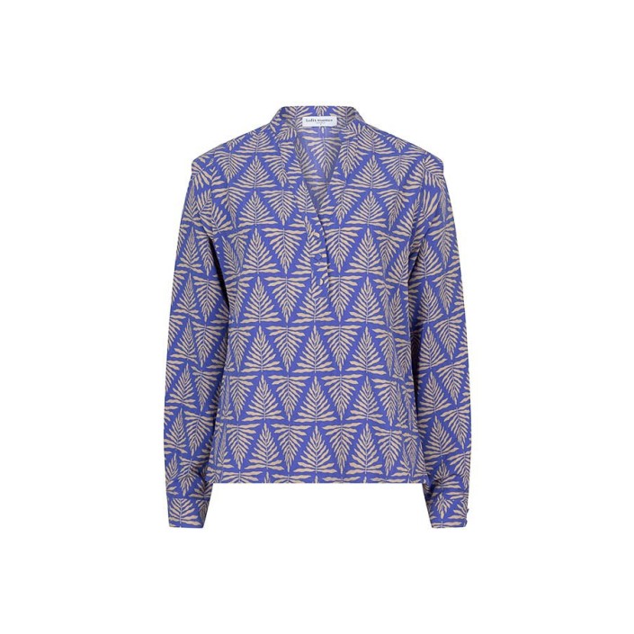 Lofty Manner Blouse Sophie zigzag leaves print | Freewear Blouse Sophie - www.freewear.nl - Freewear