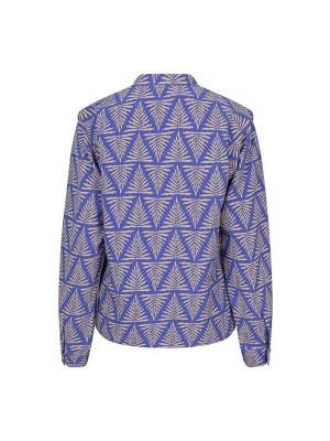 Lofty Manner Blouse Sophie zigzag leaves print | Freewear Blouse Sophie - www.freewear.nl - Freewear