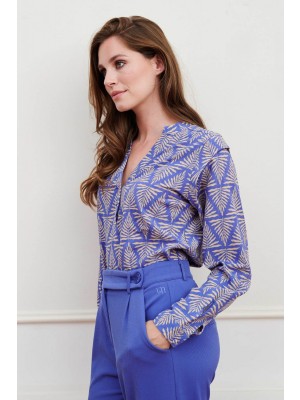 Lofty Manner Blouse Sophie zigzag leaves print | Freewear Blouse Sophie - www.freewear.nl - Freewear