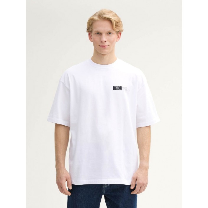 Tom Tailor Oversized printed t-shirt white | Freewear Oversized printed t-shirt - www.freewear.nl - Freewear