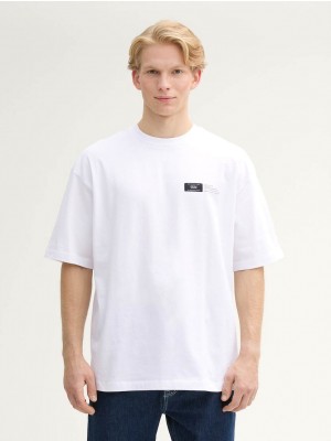 Tom Tailor Oversized printed t-shirt white | Freewear Oversized printed t-shirt - www.freewear.nl - Freewear