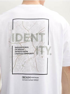 Tom Tailor Oversized printed t-shirt white | Freewear Oversized printed t-shirt - www.freewear.nl - Freewear