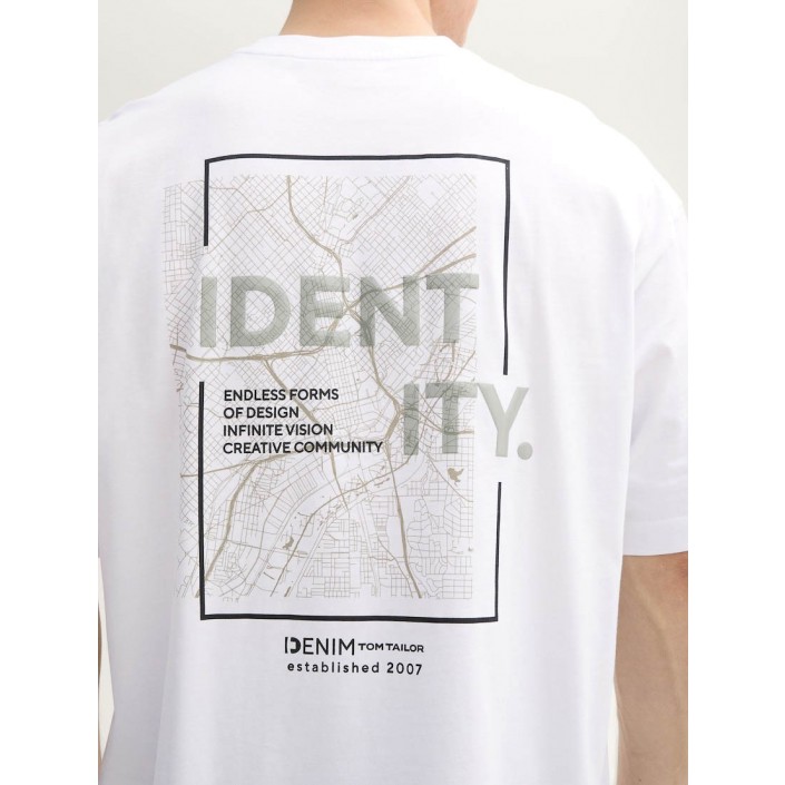 Tom Tailor Oversized printed t-shirt white | Freewear Oversized printed t-shirt - www.freewear.nl - Freewear