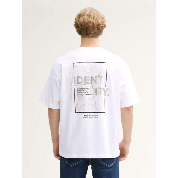 Tom Tailor Oversized printed t-shirt white | Freewear Oversized printed t-shirt - www.freewear.nl - Freewear