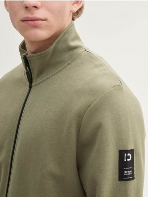 Tom Tailor Stand up collar sweat jacket tree moss green | Freewear Stand up collar sweat jacket - www.freewear.nl - Freewear