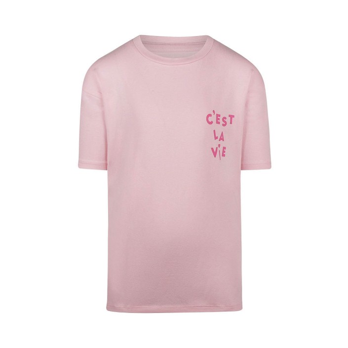 No Way Monday Ki T-shirt ss cÃ©st la vie light pink | Freewear Ki T-shirt ss cÃ©st la vie - www.freewear.nl - Freewear