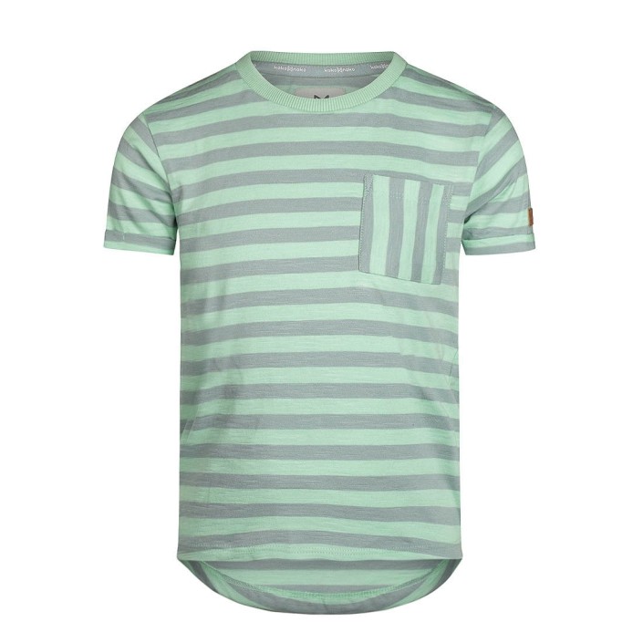 Koko Noko Ki T-shirt ss streep mint | Freewear Ki T-shirt ss streep - www.freewear.nl - Freewear