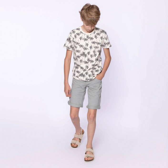 No Way Monday Ki T-shirt ss palmboom off white | Freewear Ki T-shirt ss palmboom - www.freewear.nl - Freewear