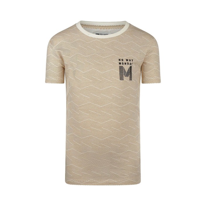 No Way Monday Ki T-shirt print ecru | Freewear Ki T-shirt print - www.freewear.nl - Freewear