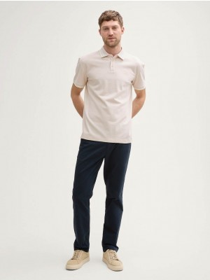 Tom Tailor Polo with print light cashew beige | Freewear Polo with print - www.freewear.nl - Freewear