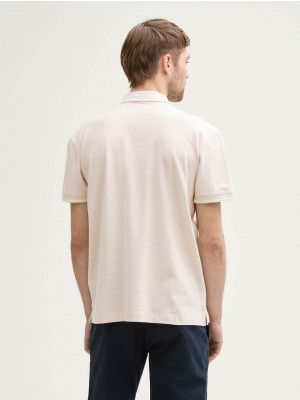 Tom Tailor Polo with print light cashew beige | Freewear Polo with print - www.freewear.nl - Freewear