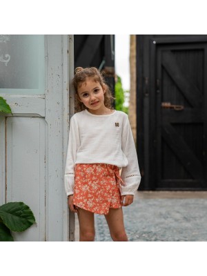 Koko Noko Ki Bloemetjes Skort rusty orange | Freewear Ki Bloemetjes Skort - www.freewear.nl - Freewear