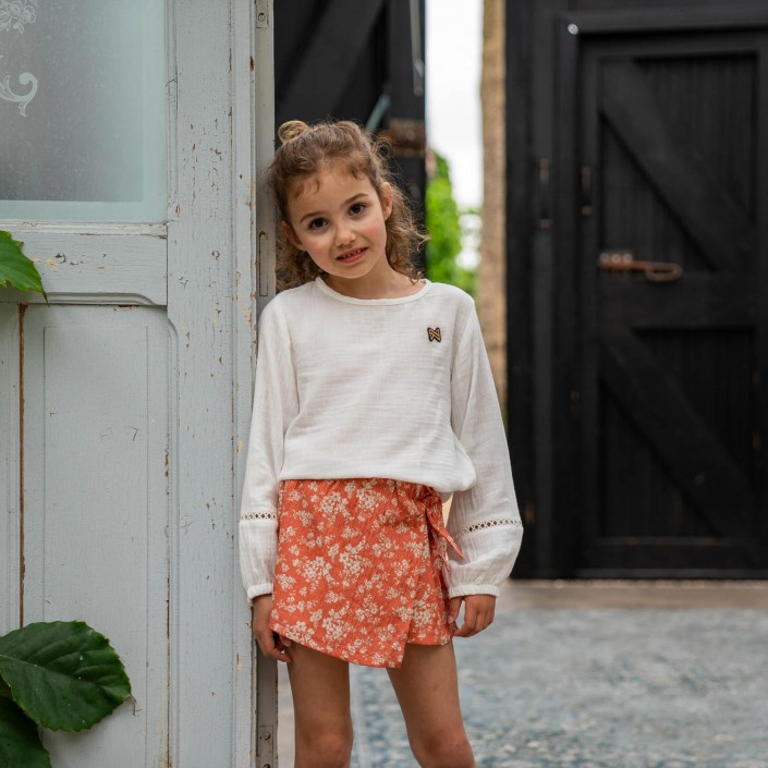 Koko Noko Ki Bloemetjes Skort rusty orange | Freewear Ki Bloemetjes Skort - www.freewear.nl - Freewear